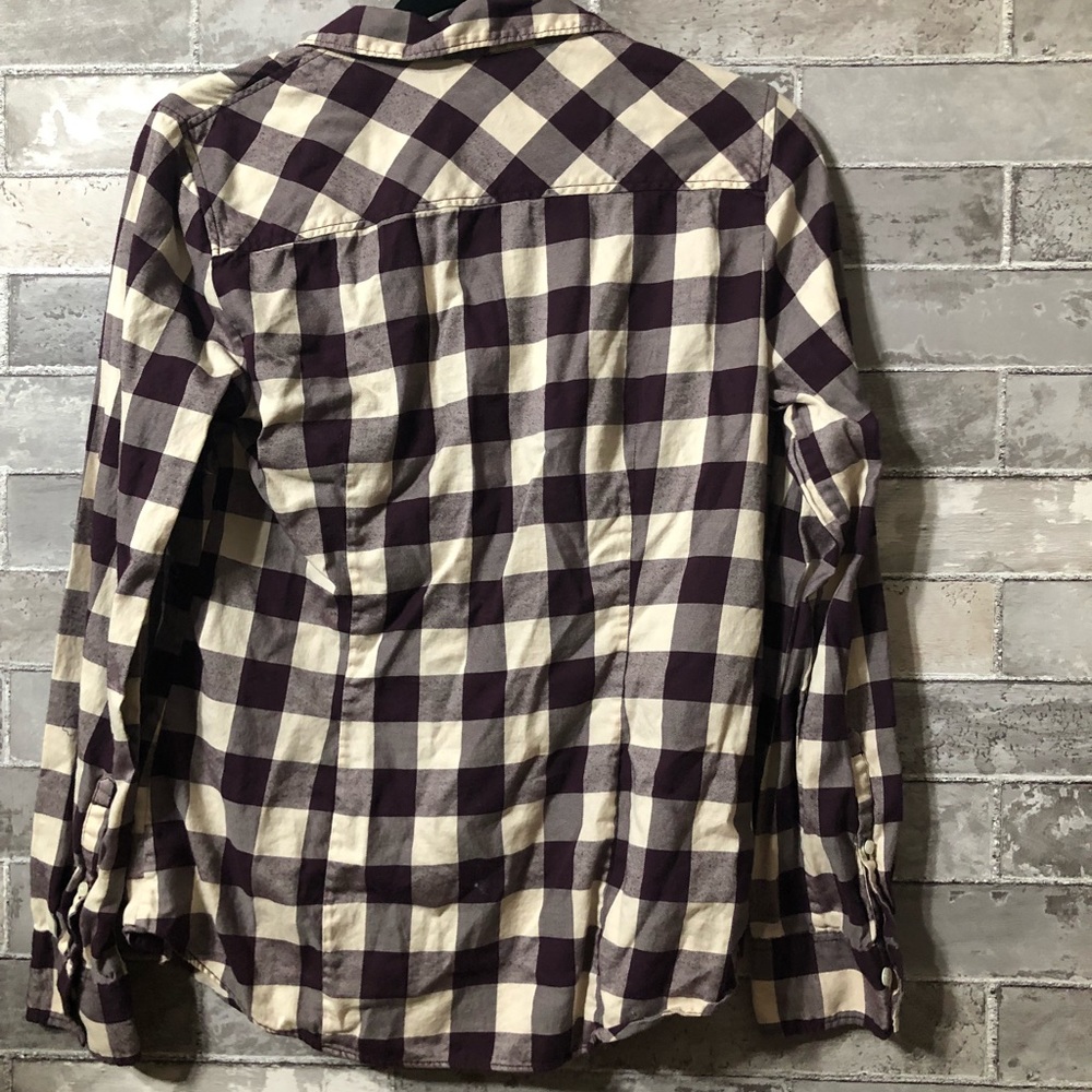 J. Crew Gingham Maroon Button Down - image 4